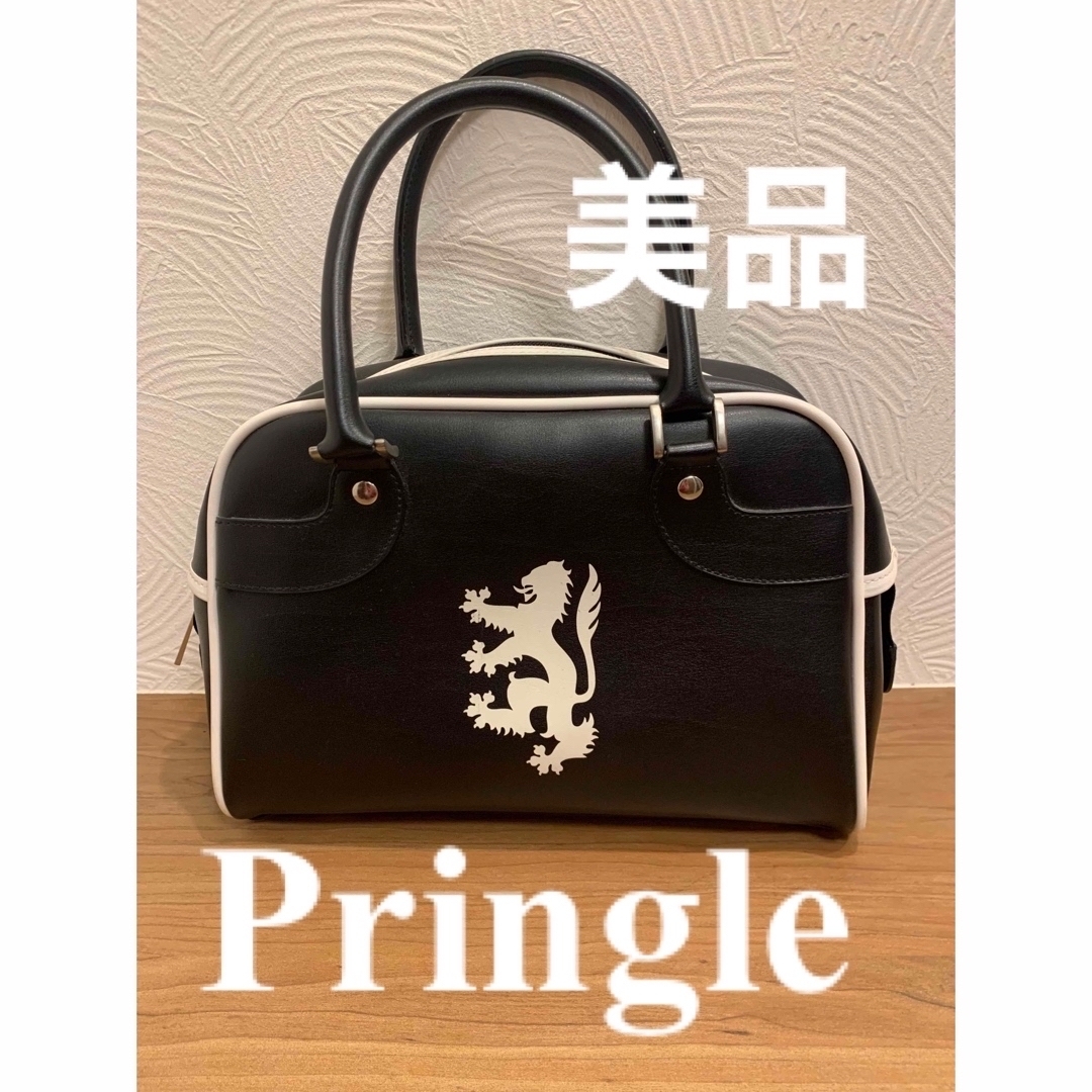 Pringle(プリングル)のPringle（プリングル）ハンドバッグ　黒レザー　美品 レディースのバッグ(ハンドバッグ)の商品写真