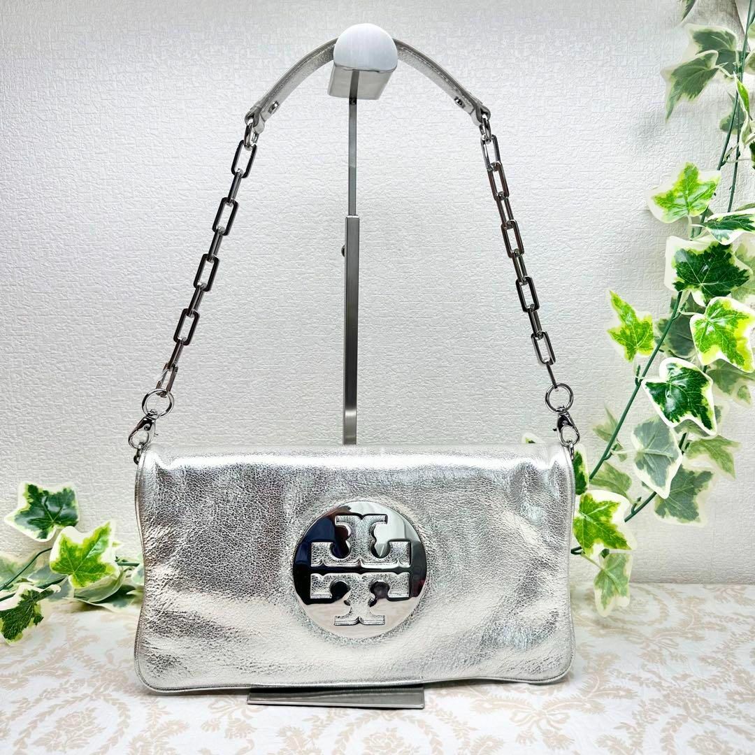 美品ToryBurch 2way チェーンバッグ シルバー トリーバーチ-