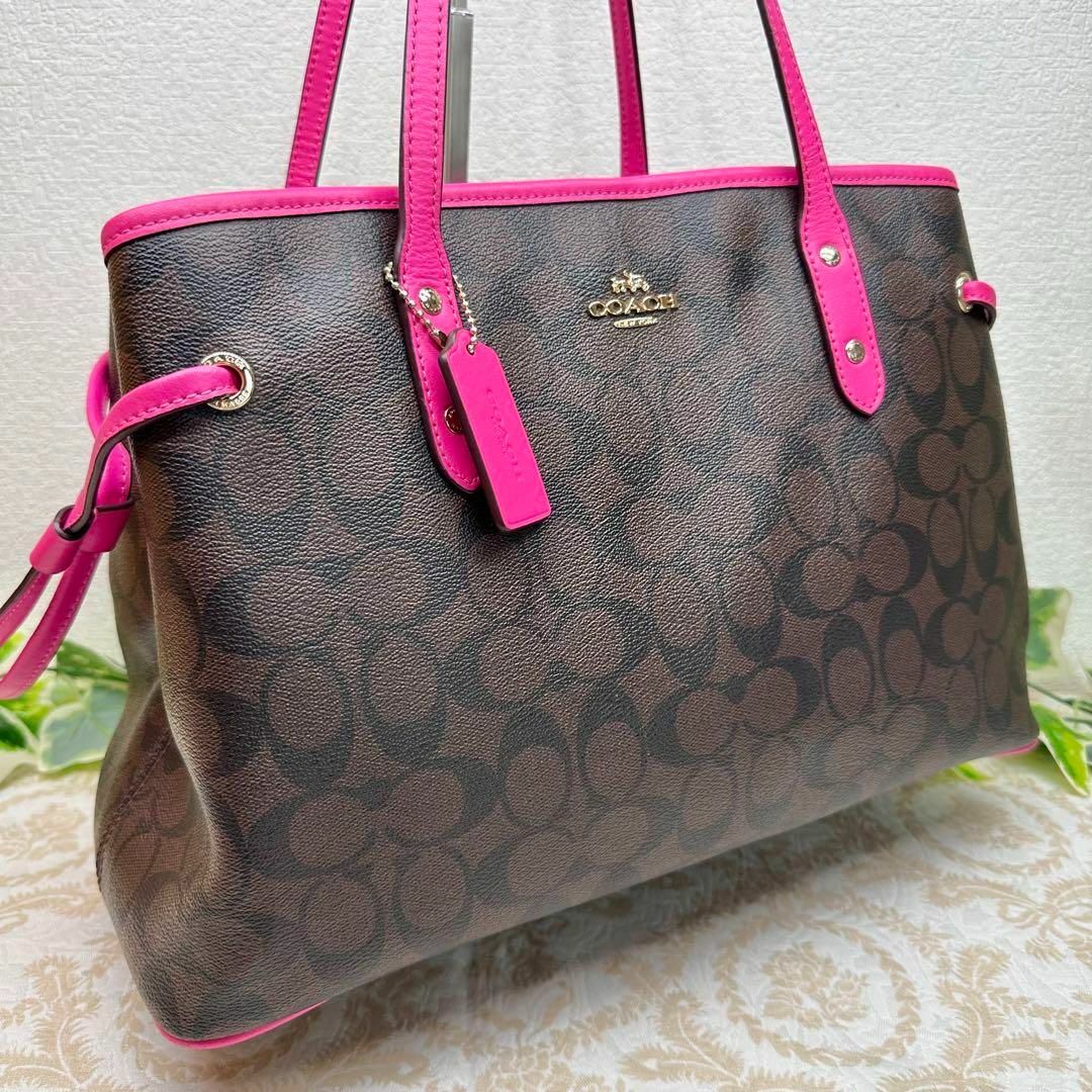 COACH - 【正規品】COACH シグネチャートートバッグ ピンク 通勤通学