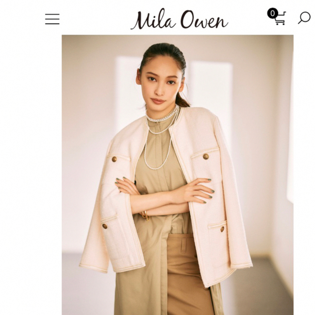 Mila Owen - ミラオーウェンmila owen パッチポケット金ボタンロング