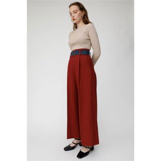 moussy/新品未使用タグ付き/ハイウエストワイドパンツ/ベージュ/ブラウン/