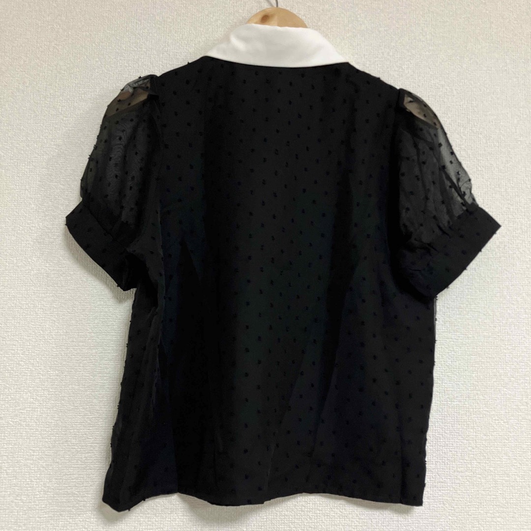 SHEIN DAZY パフスリーブ シャツ ブラウス 【S】ブラック レディースのトップス(Tシャツ(半袖/袖なし))の商品写真