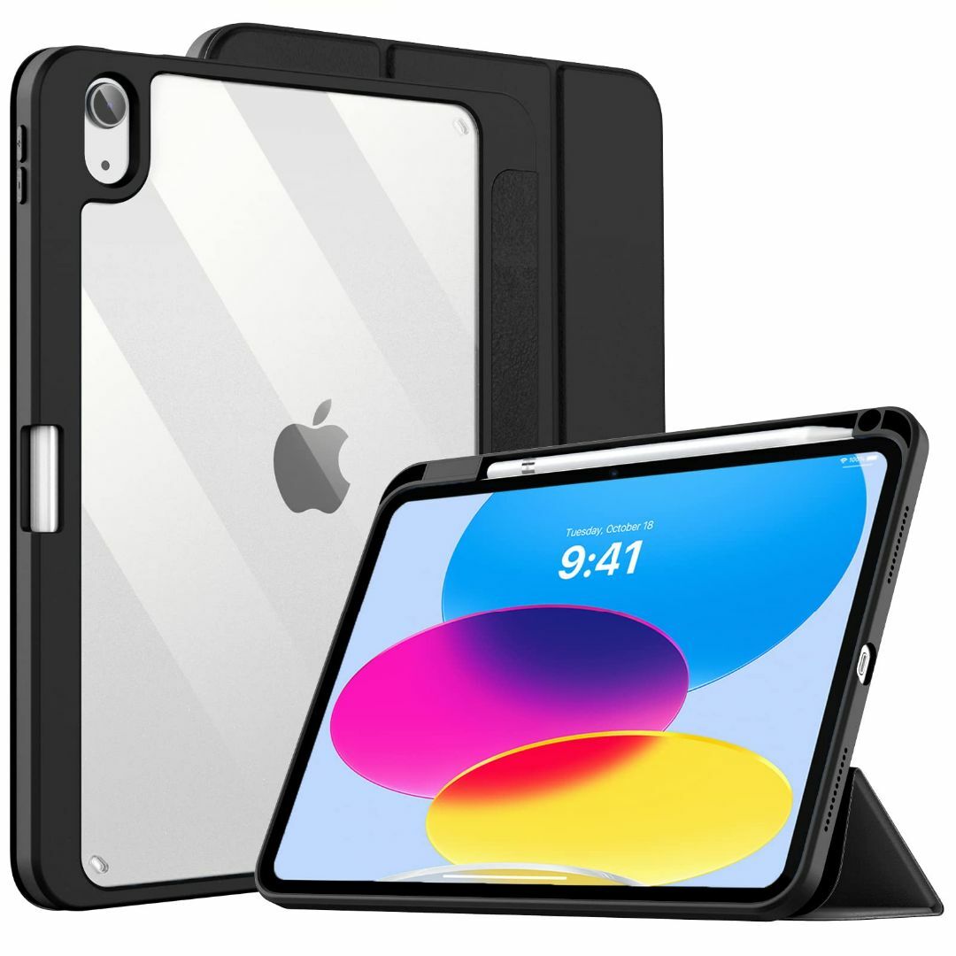 【色:ブラック】iPad 第10世代 ケース 10.9インチ 2022モデル i