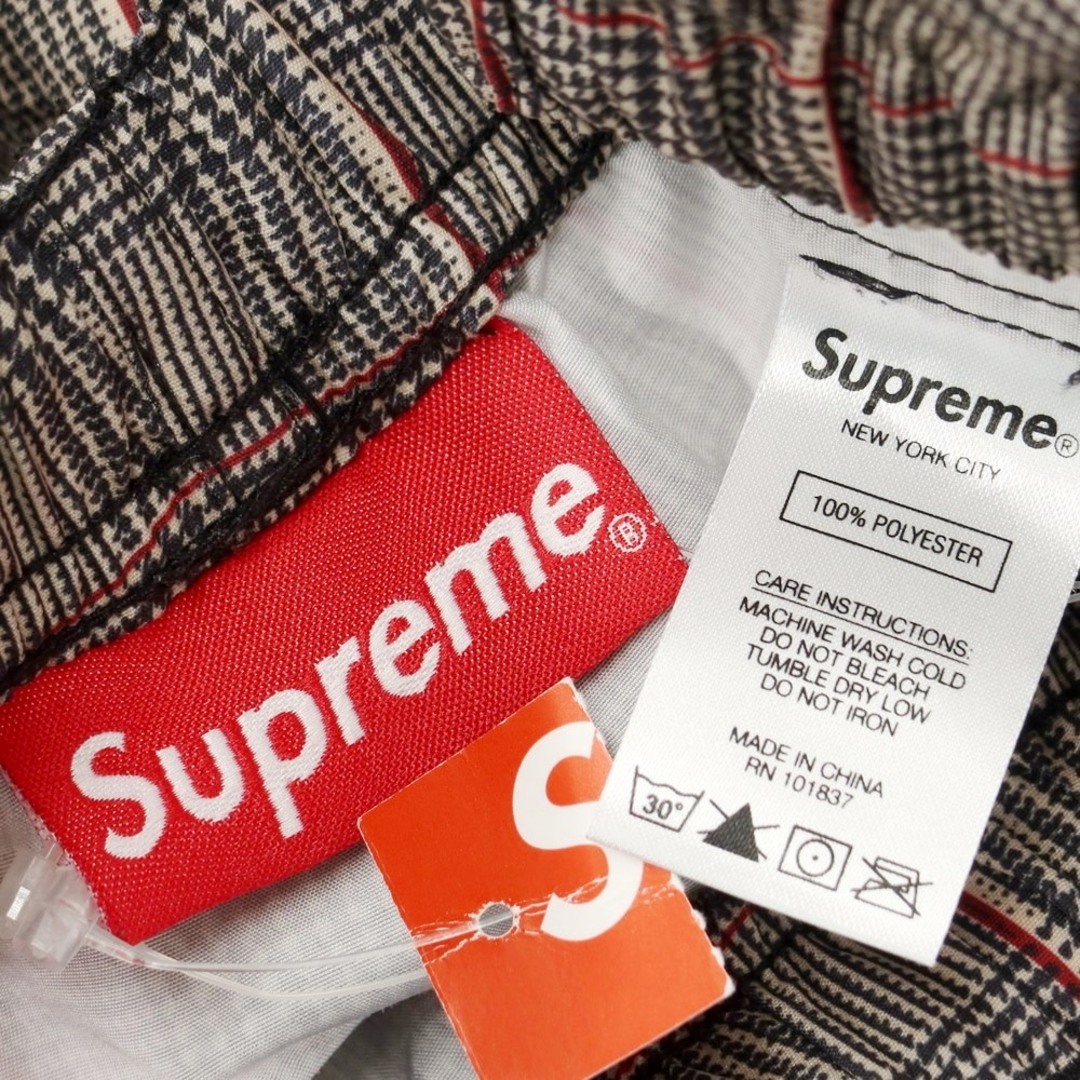 Supreme(シュプリーム)の【中古】シュプリーム Supreme 2020年春夏 Track Pant グレンチェック ポリエステル トラックパンツ ベージュxブラック【サイズL】【メンズ】 メンズのパンツ(その他)の商品写真