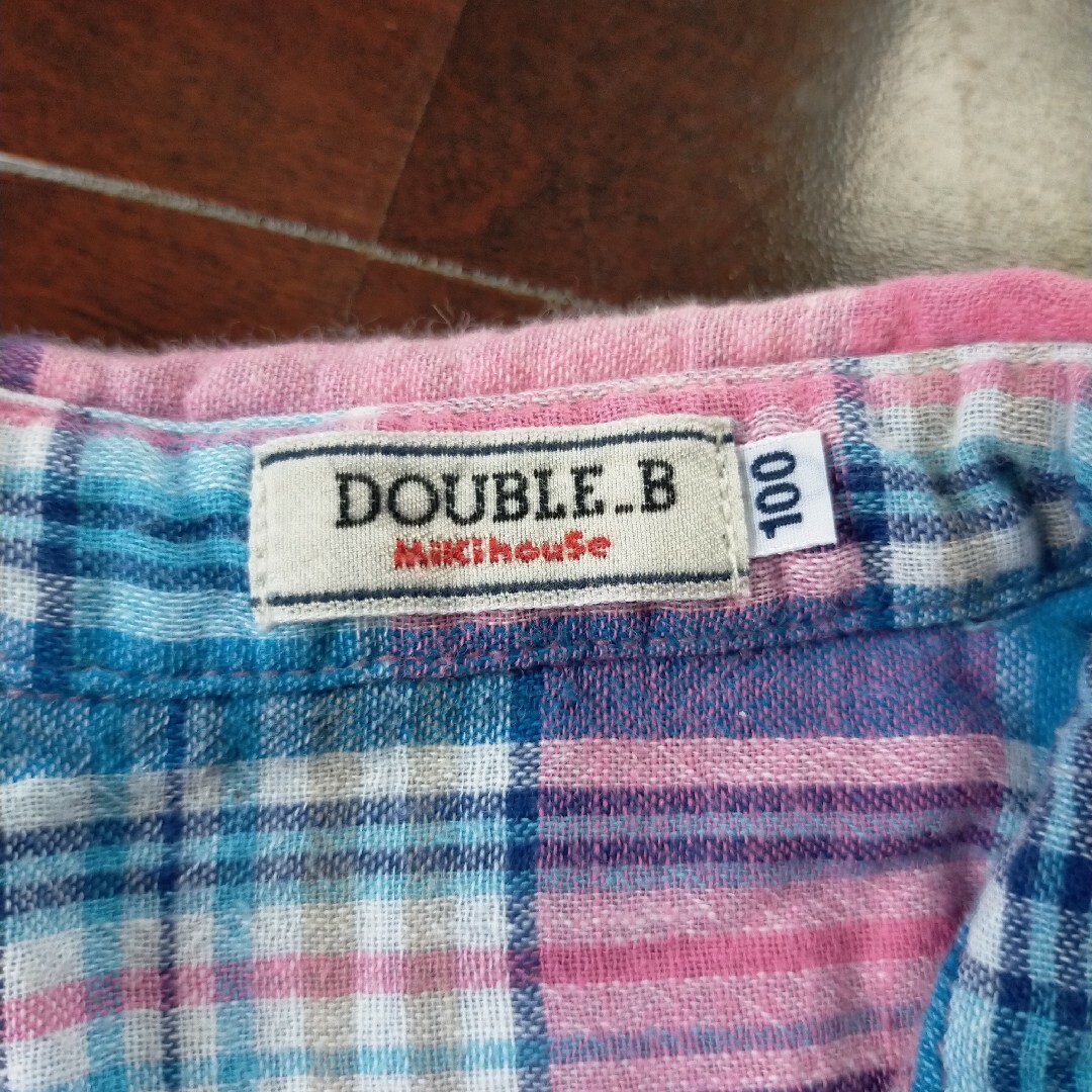 DOUBLE.B(ダブルビー)の【DOUBLE.B】半袖シャツ　100　ダブルビー　ミキハウス キッズ/ベビー/マタニティのキッズ服女の子用(90cm~)(Tシャツ/カットソー)の商品写真
