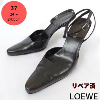 良品❤LOEWE【ロエベ】ストラップパンプス 黒 24-24.5㎝