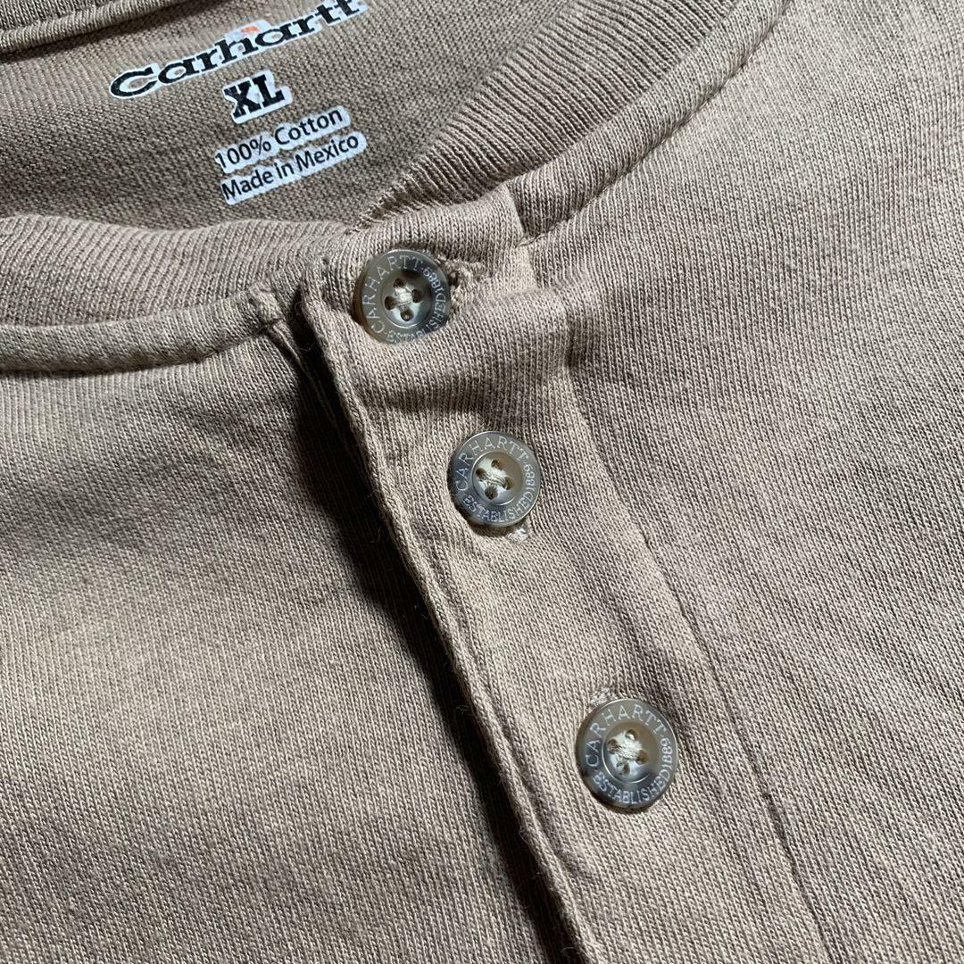 3点まとめCarhartt カーハート ヘンリーネック ブラウン Tシャツ