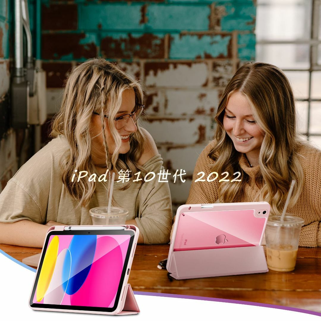 色:薄ピンク】INFILAND iPad 10世代 ケース 202 モデル iの通販 by 休