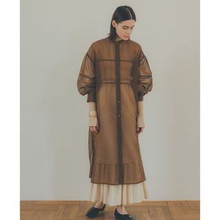 クラネ(CLANE)の美品 CLANE SWITCH DESIGN LONG SHEER SHIRT(ロングワンピース/マキシワンピース)