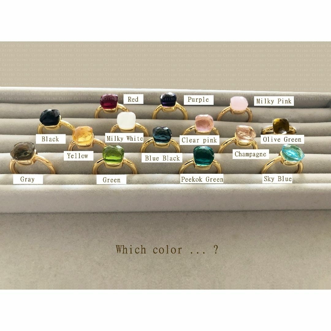 Which color？ キャンディリング 台座カラー選べます 9－17.5号 レディースのアクセサリー(リング(指輪))の商品写真