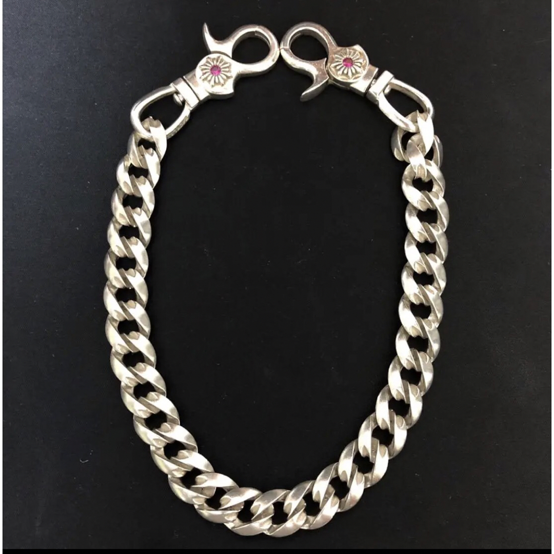 美品 SILVER925+RUBY CLASSIC WALLET-CHAIN