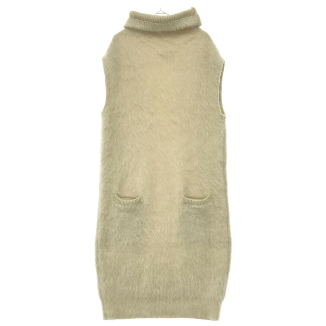 Martin Margiela マルタンマルジェラ 17AW WOOL MID-LENGTH DRESS S51CT0862 S16114 シャギーウールミッドレングスドレス ロールネックノースリーブニットワンピース アイボリー レディース