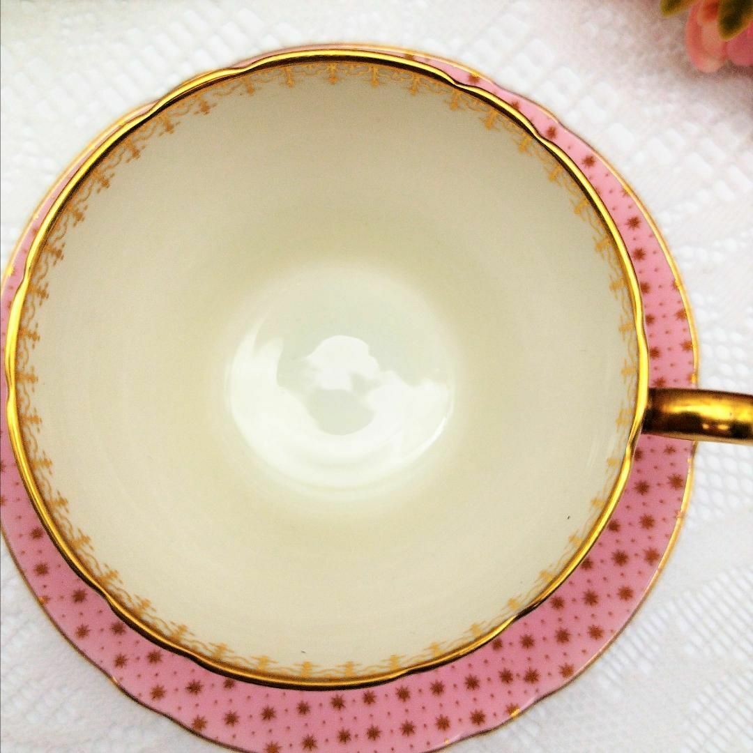 可愛い 素敵 シェリー ピンク&スター カップ&ソーサーB 英国