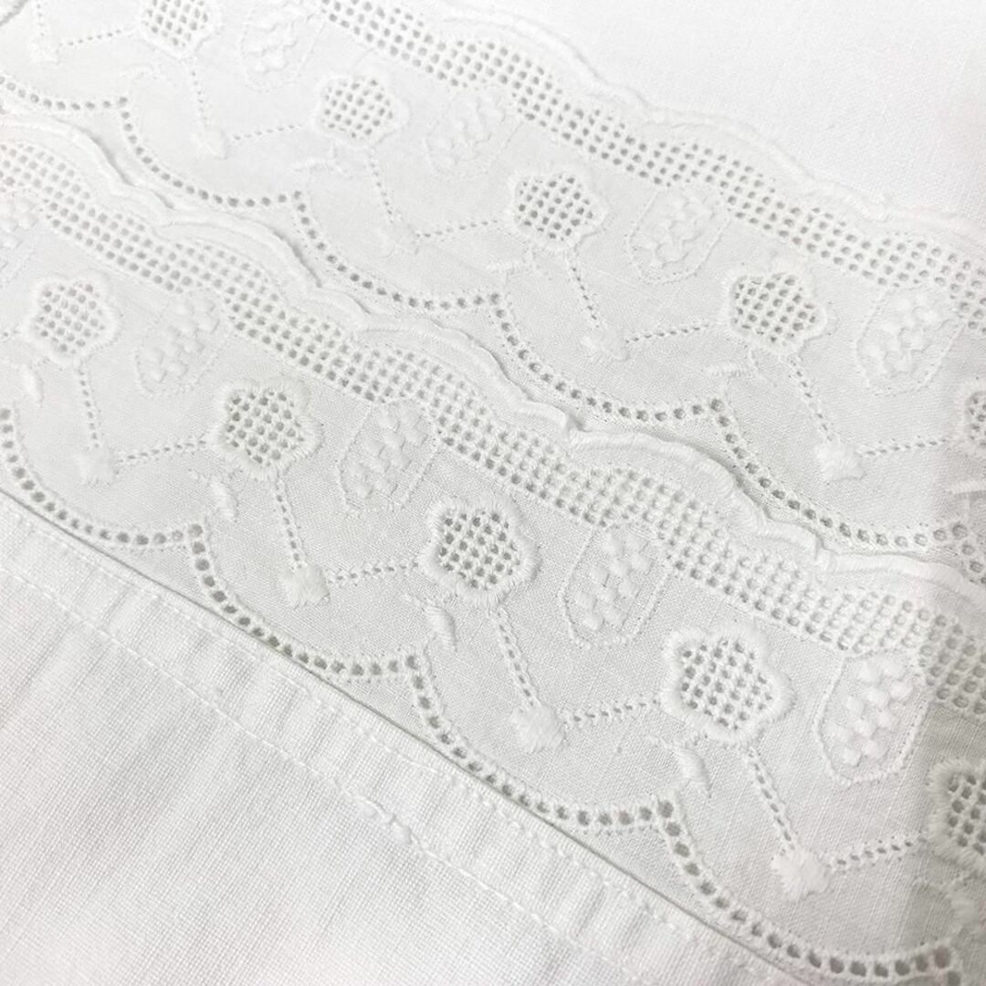 アンティーク ヴィンテージ フランス 刺繍 レース ノースリーブ ワンピース