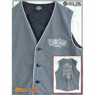 ハイエルディーケー(81LDK)のHiLDK ハイエルディーケー 千鳥柄 チェーン 刺繍ロゴ ベスト　3262(ベスト)