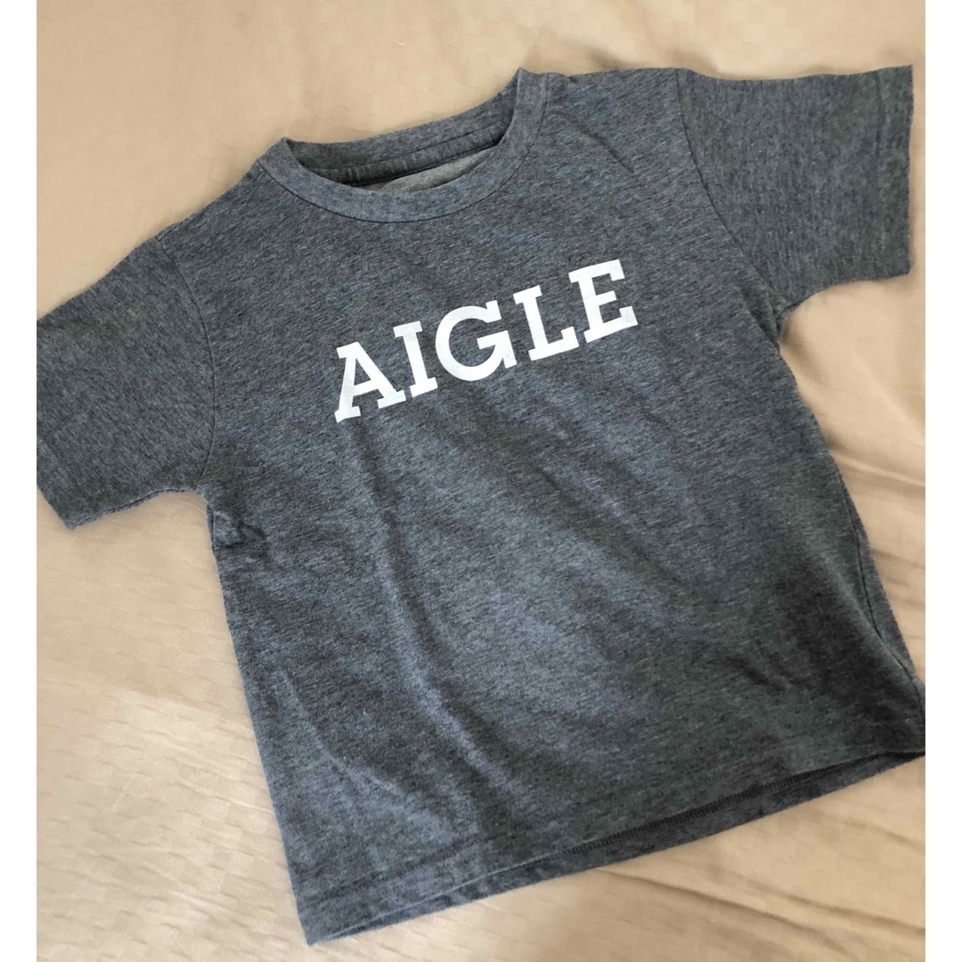 AIGLE(エーグル)の【zizi様専用】AIGLEエーグル　ロゴTシャツ　杢グレー110 キッズ/ベビー/マタニティのキッズ服男の子用(90cm~)(Tシャツ/カットソー)の商品写真