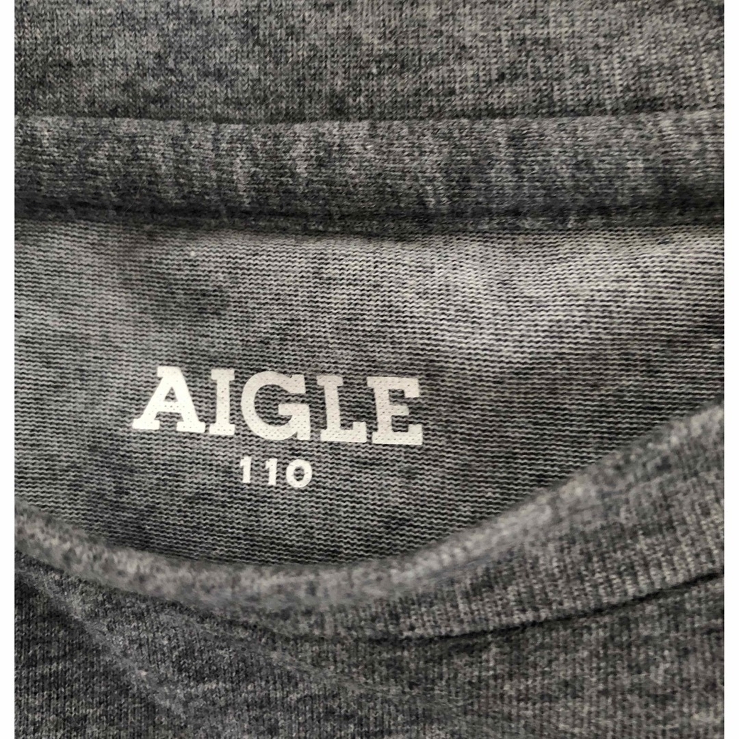 AIGLE(エーグル)の【zizi様専用】AIGLEエーグル　ロゴTシャツ　杢グレー110 キッズ/ベビー/マタニティのキッズ服男の子用(90cm~)(Tシャツ/カットソー)の商品写真