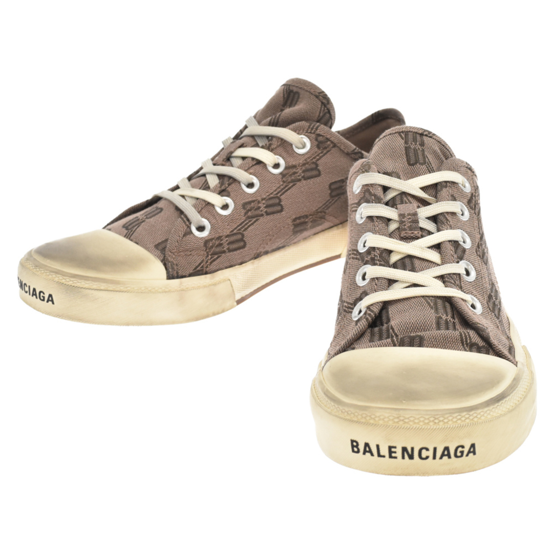 BALENCIAGA バレンシアガ PARIS LOW TOP BB MONOGRAM ロゴプリント オールオーバー ロゴ モノグラム ローカットスニーカー ブラウン 688754 スニーカー