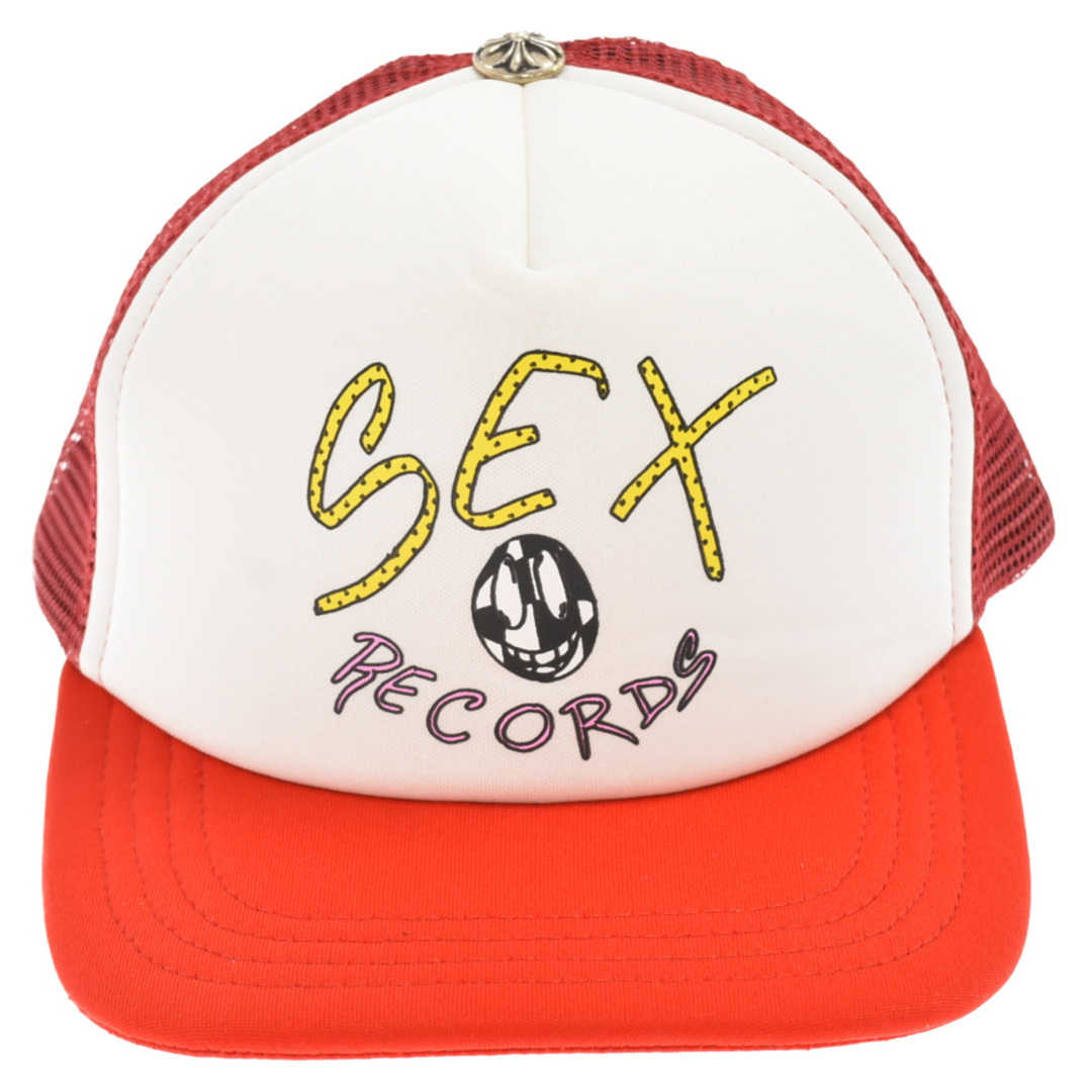 CHROME HEARTS クロムハーツ ×MattyBoy SEX RECORDS CAP マッティボーイ セックスレコード ロゴプリントメッシュベースボールキャップ レッド