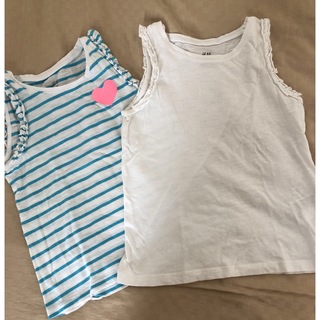 エイチアンドエム(H&M)のH&M girls タンクトップ２枚セット100(Tシャツ/カットソー)