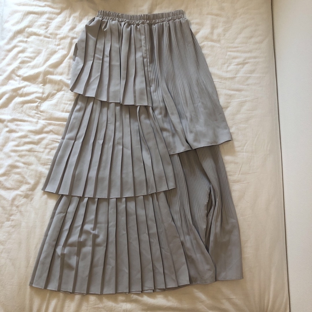 archives(アルシーヴ)の3wayプリーツティアードスカート★グレー レディースのスカート(ロングスカート)の商品写真