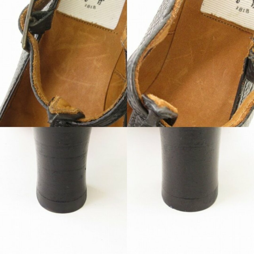 Brooks Brothers(ブルックスブラザース)のブルックスブラザーズ パンプス ストラップ レザー シボ型押し ブラック 6 レディースの靴/シューズ(ハイヒール/パンプス)の商品写真