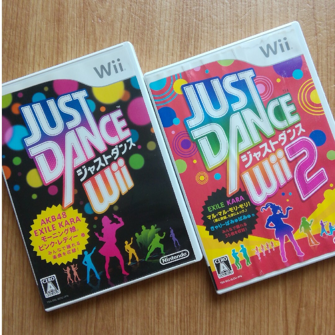 Wii(ウィー)のWii JUST DANCE（ジャストダンス）1 & 2 エンタメ/ホビーのゲームソフト/ゲーム機本体(家庭用ゲームソフト)の商品写真