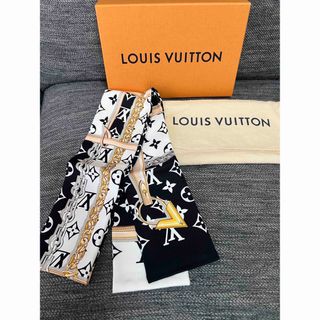 LOUIS VUITTON Brown Monogram Trunk Bandeau Silk Scarf 120cm M72395