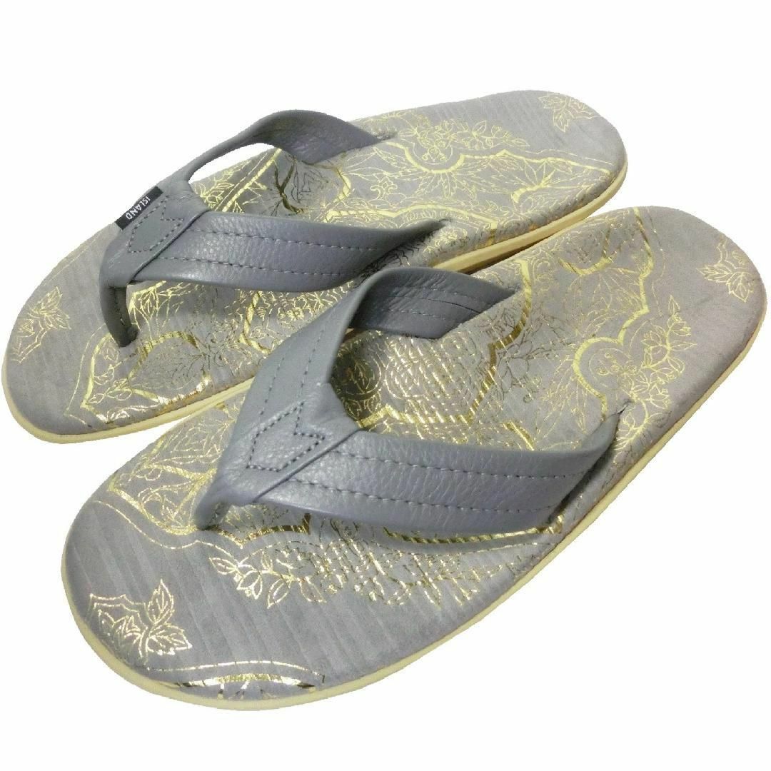 ISLAND SLIPPER(アイランドスリッパ)の♂♀【新品】アイランドスリッパ サンダル 7 グレー系 和柄 メンズの靴/シューズ(サンダル)の商品写真