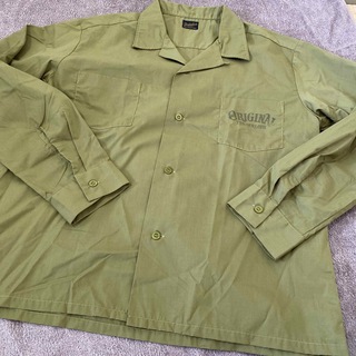 テンダーロイン(TENDERLOIN)のテンダーロイン　オープンカラーシャツ長袖　L オリーブ　セージ　グリーン(シャツ)