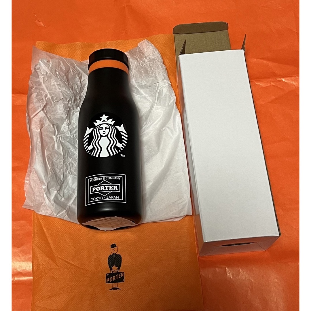 PORTER(ポーター)のPORTER STARBUCKS ステンレスロゴボトル ブラック 473ml インテリア/住まい/日用品のキッチン/食器(タンブラー)の商品写真