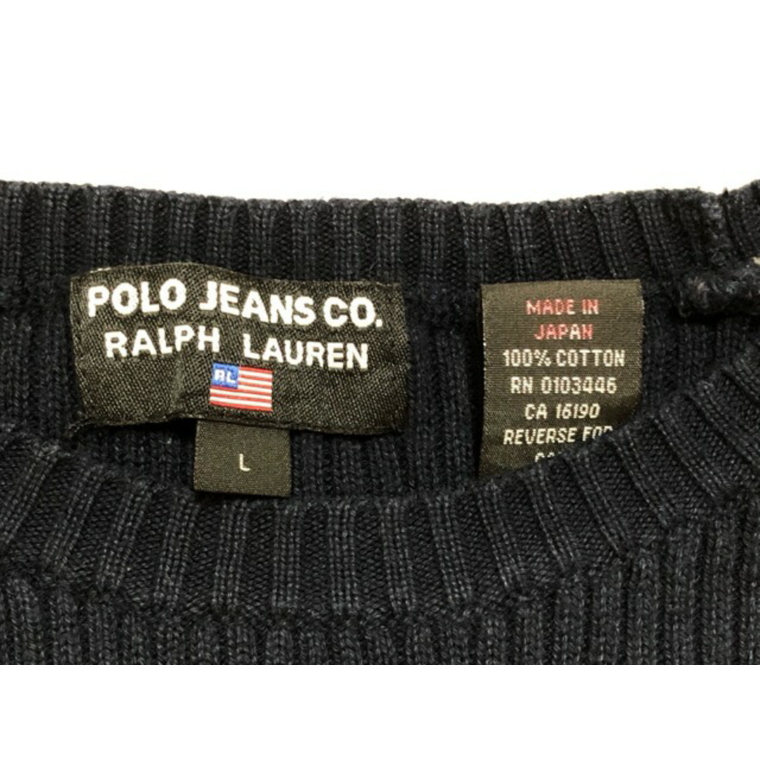 POLO JEANS CO.(ポロジーンズ)ラルフローレン 日本製 刺繍入り クルーネック ニット セーター レディース【中古】【007】