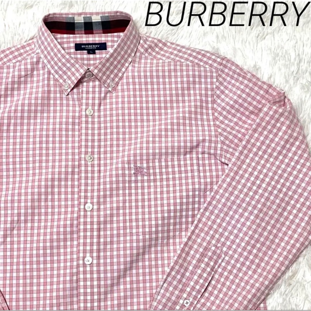 BURBERRY(バーバリー)の【極美品】BURBERRY LONDON ギンガムチェック シャツ くすみピンク メンズのトップス(シャツ)の商品写真