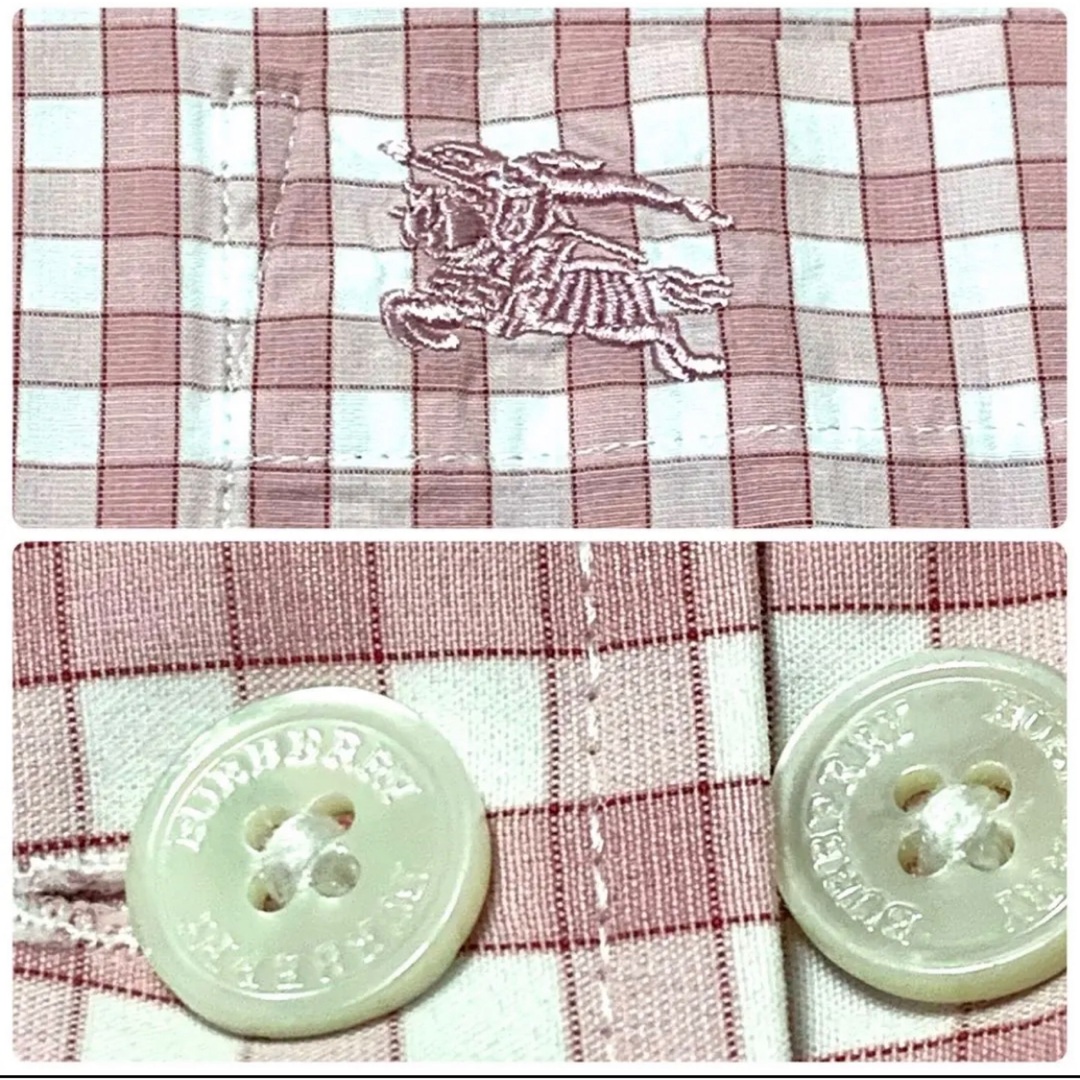 BURBERRY(バーバリー)の【極美品】BURBERRY LONDON ギンガムチェック シャツ くすみピンク メンズのトップス(シャツ)の商品写真