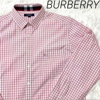 バーバリー(BURBERRY)の【極美品】BURBERRY LONDON ギンガムチェック シャツ くすみピンク(シャツ)