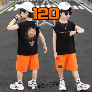 キッズ セットアップ タンクトップ 短パン にこちゃん 男の子 120(Tシャツ/カットソー)