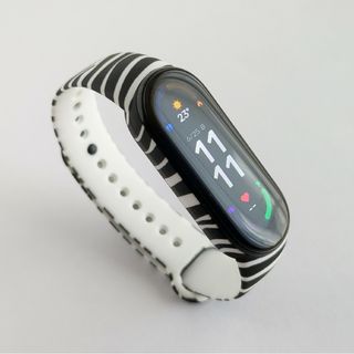 ゼブラ柄 替えバンド シャオミ mi band 6 Amazfit Band 5(ラバーベルト)