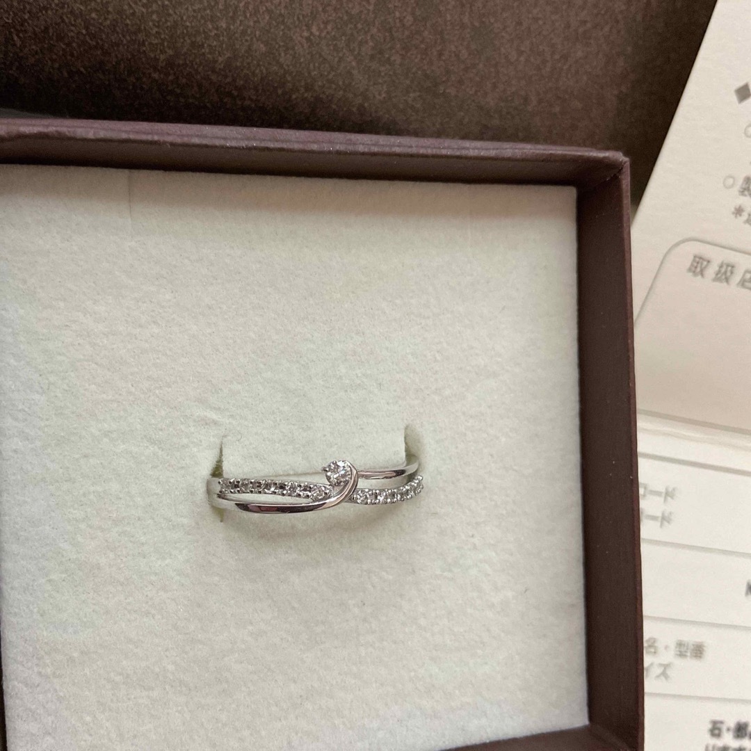 保証書付き エステール ダイヤモンドリング K18WG 13 新品 18金-