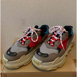 バレンシアガ(Balenciaga)のBalenciaga Triple S ブルー×レッド×グレー トリプルエス(スニーカー)