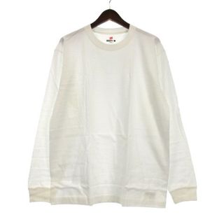 ヘインズ(Hanes)のヘインズ BEEFY-T Tシャツ 長袖 ロンT ホワイト L 230620E(Tシャツ/カットソー(七分/長袖))