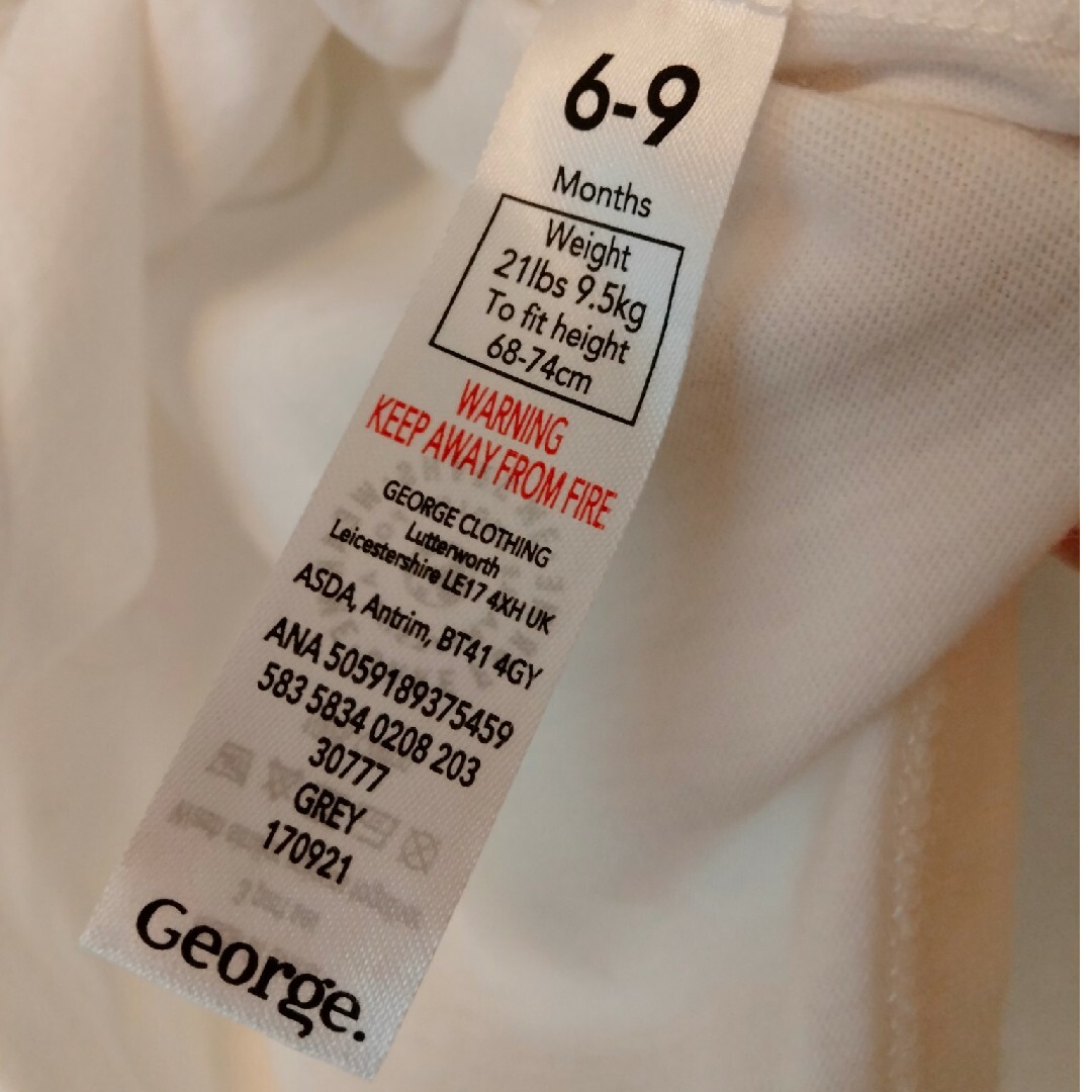 George ベビー服３点セット used キッズ/ベビー/マタニティのベビー服(~85cm)(Ｔシャツ)の商品写真