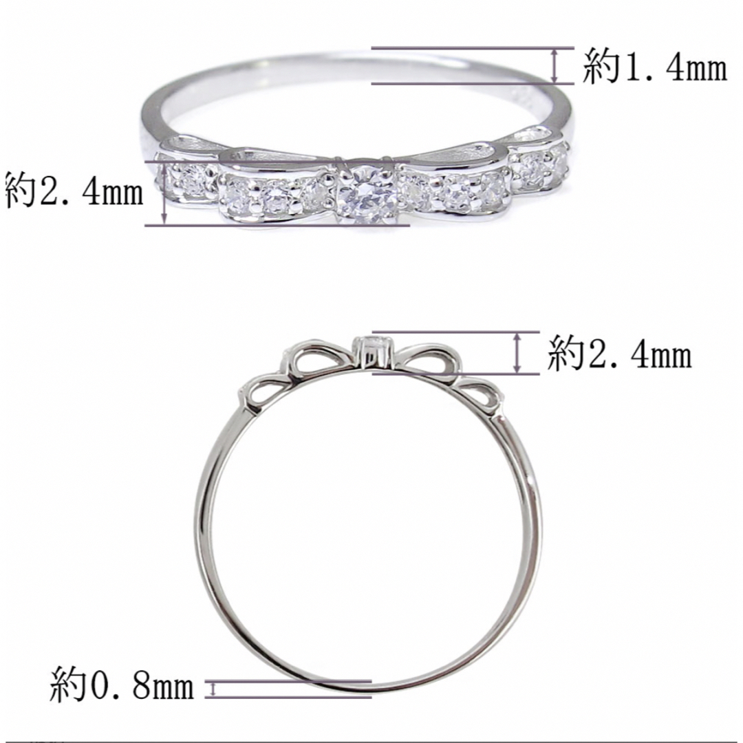 ⭐︎新品　プラチナ リング リボン 指輪　ダイヤモンド　ガーネット レディースのアクセサリー(リング(指輪))の商品写真
