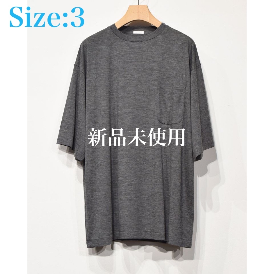 【新品未使用】comoli 23ss サマーウール天竺Tシャツ gray 3