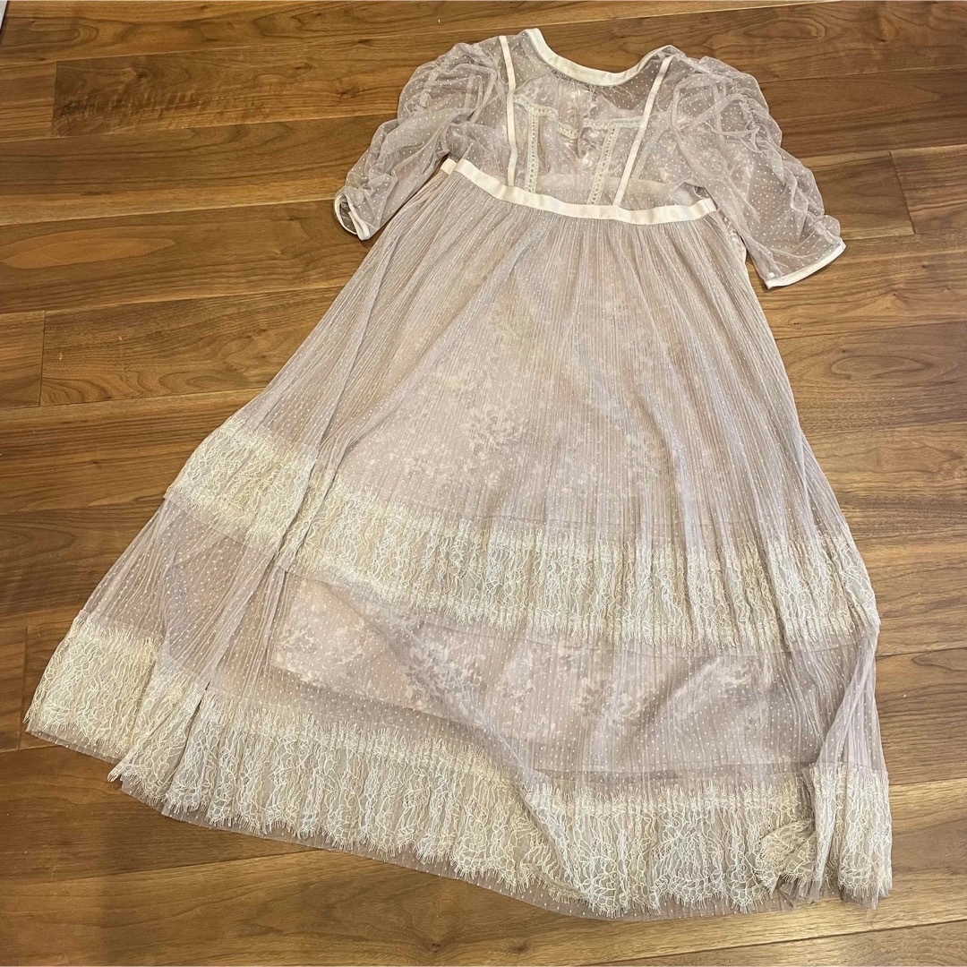 Her lip to - 【peco様専用】Floral Lace Tule Sheer Dressの Her lip to - 【peco様専用】Floral Lace Tule Sheer Dressの