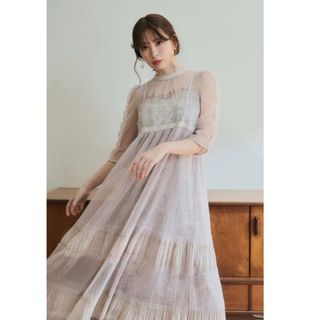 ハーリップトゥ(Her lip to)の【peco様専用】Floral Lace Tule Sheer Dress(ロングワンピース/マキシワンピース)