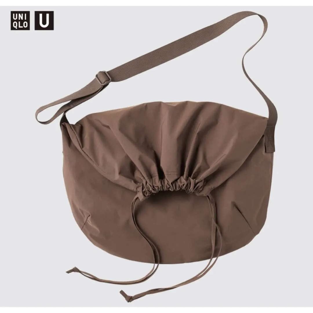 UNIQLO(ユニクロ)のユニクロ ドローストリングショルダーバッグ ブラウン レディースのバッグ(ショルダーバッグ)の商品写真