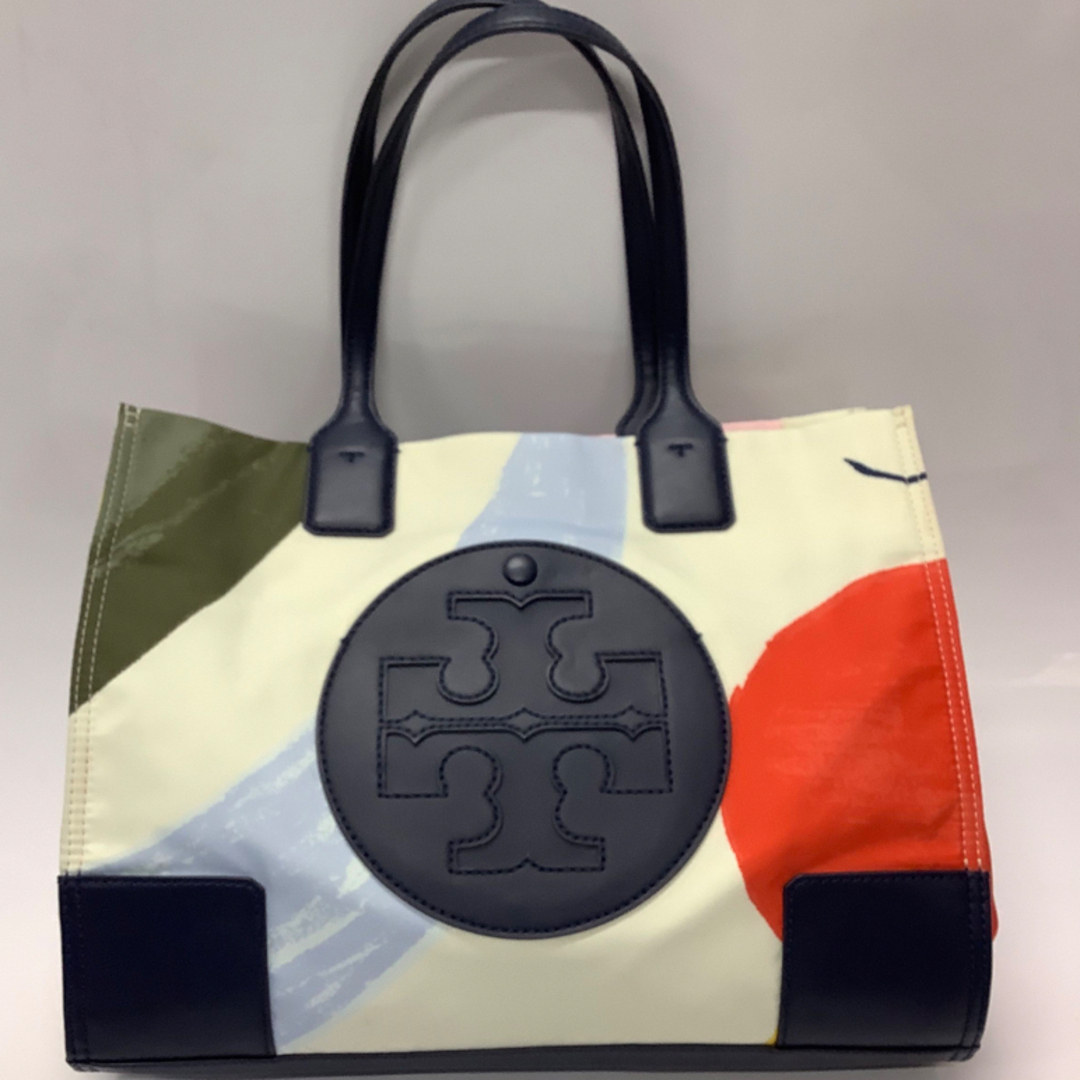 TORY BURCH  トリーバーチ　トートバッグ　デカロゴ　レザー　フェルト地