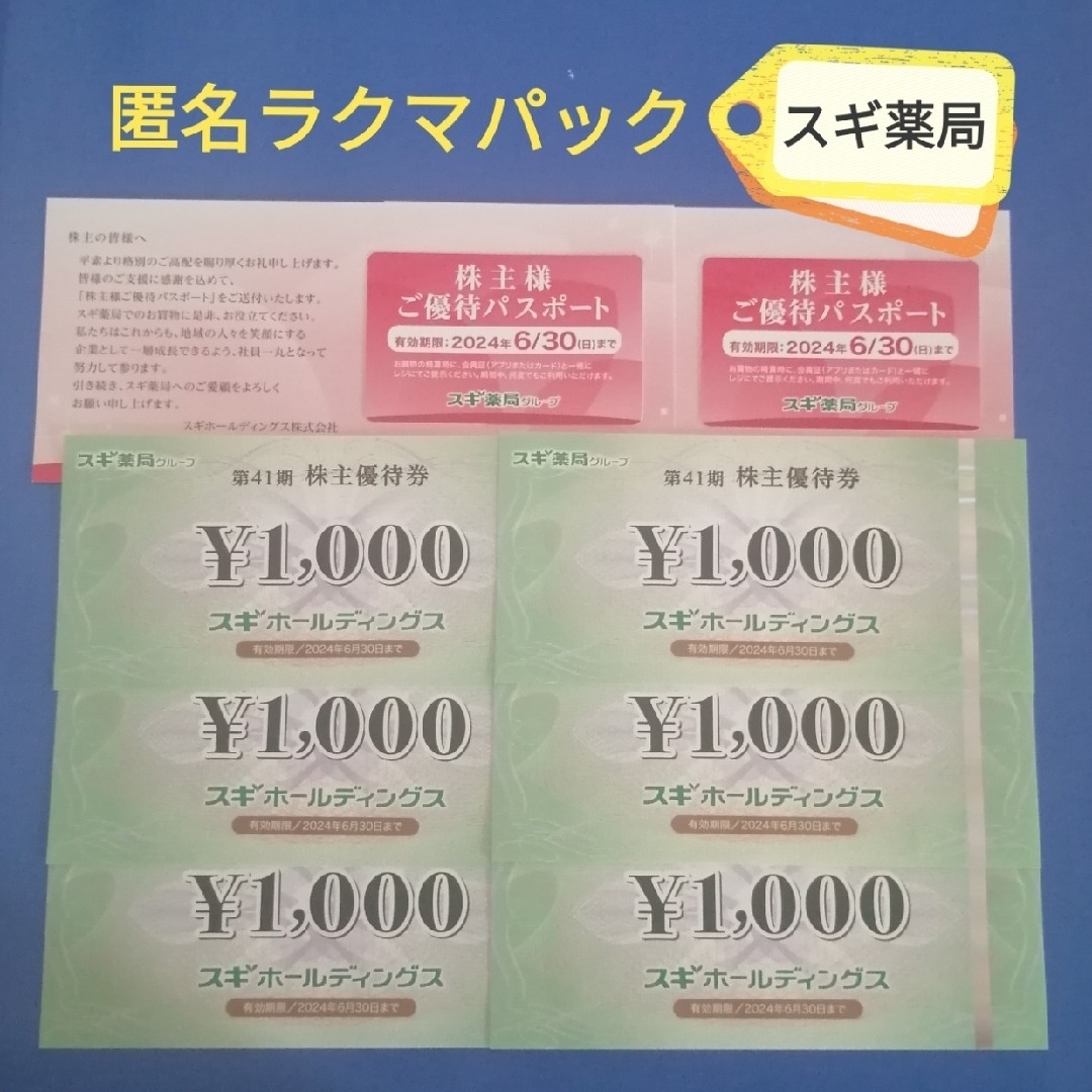 スギホールディングス　株主優待　6000円分