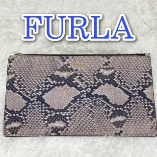 【新品】フルラ 財布 長財布 FURLA パイソン調 ラウンドファスナー PCJ6PYT 7CP00(ベージュ系マルチ) アウトレット レディース