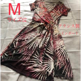 アーモワールカプリス(armoire caprice)の【未使用】フランス製☆AVOIR PARIS☆カシュクール風ストレッチワンピース(ひざ丈ワンピース)